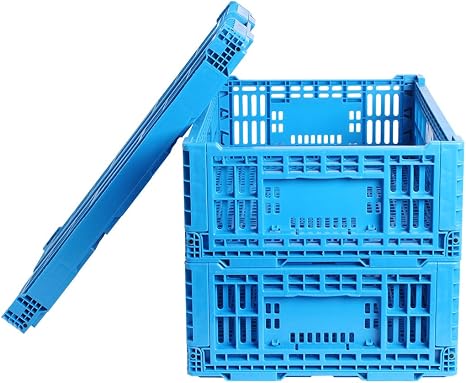 Collapsible Storage Bin Containe， 52 Liter Transfer box,crate Transit storage of various items (23.6" L x 15.7" W x 8.6"