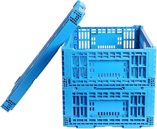Collapsible Storage Bin Containe， 52 Liter Transfer box,crate Transit storage of various items (23.6" L x 15.7" W x 8.6"