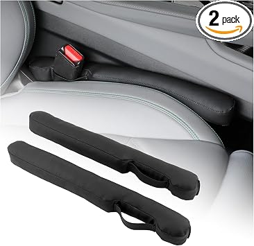 2026 New Car Seat Gap Filler 2 Pack,Leather Seat Gap Filler Strip with Fix Strap to Avoid Items from Falling,Universal C
