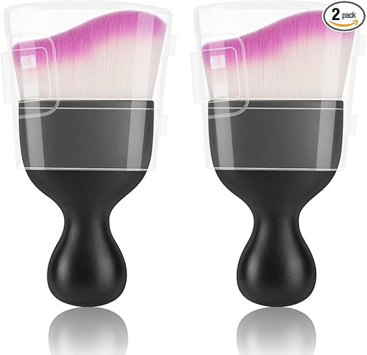 Amrules 2 PCS Car Interior Detailing Brush, Auto Car Dusting Brushes, Soft Bristles Duster Removal Cleaning Tool for Dashboard Interior, Exterior, Skylight, Leather, Dust Brush, White & Purple