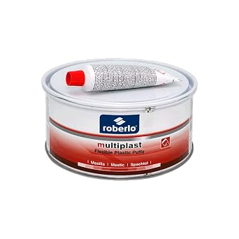 Roberlo Multiplast Lightweight Body Filler + Hardener | Professional Auto Body Repair Kit for Plastic & Metal | Fast Dry