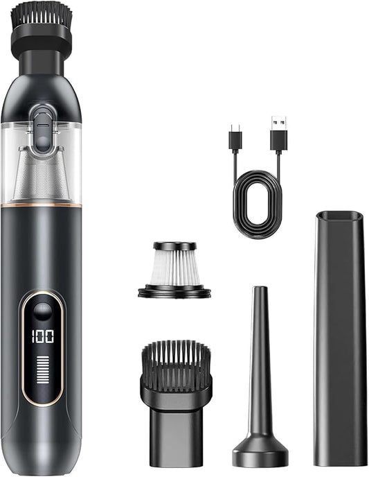 Handheld Vacuum Cordless, Car Vacuum Portable with 20000Pa Ultra-Strong Suction, Multi-Function Hand Vacuum Rechargeable for Cars, Home, Pet Hair & Outdoor Use