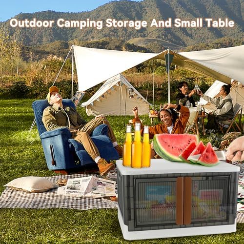 Storage Boxes, Extra Large Cabinet with Lids, Foldable, 4 Packs