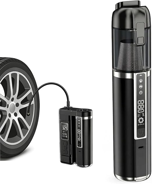 3 in 1 Car Vacuum and Tire Inflator, 18000Pa Air Pump - Cleanova
