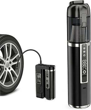 3 in 1 Car Vacuum and Tire Inflator, 18000Pa Air Pump