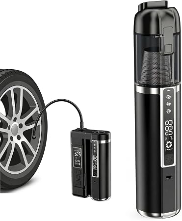3 in 1 Car Vacuum and Tire Inflator, 18000Pa Air Pump - Cleanova