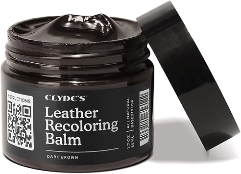 Clyde's™ Leather Company Leather Recoloring Balm – Color Restore & Scratch Repair Kit for Faded Leather Furniture, Car S
