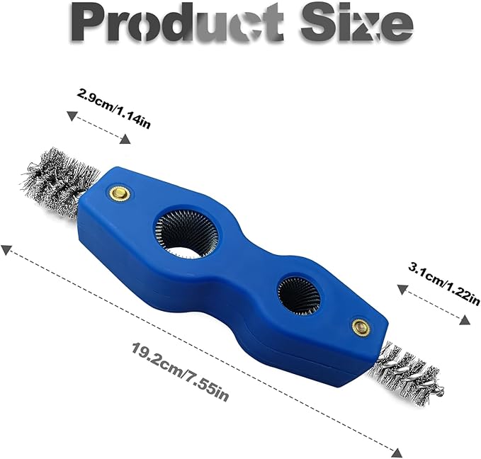 ZOKYUYS® 4 in 1 Car Battery Cleaning Brush, Anti-Corrosion Battery Terminals, Copper Pipes Cleaner Brush Tool, Universal for Automotive and Marine for Plumbing Installation Soldering Brazing (Blue)