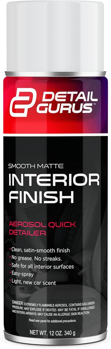 Detail Gurus Automotive Matte Interior Quick Detailer – Aerosol Spray for Smooth Matte Finishes – Streak-Free, Non-Greas