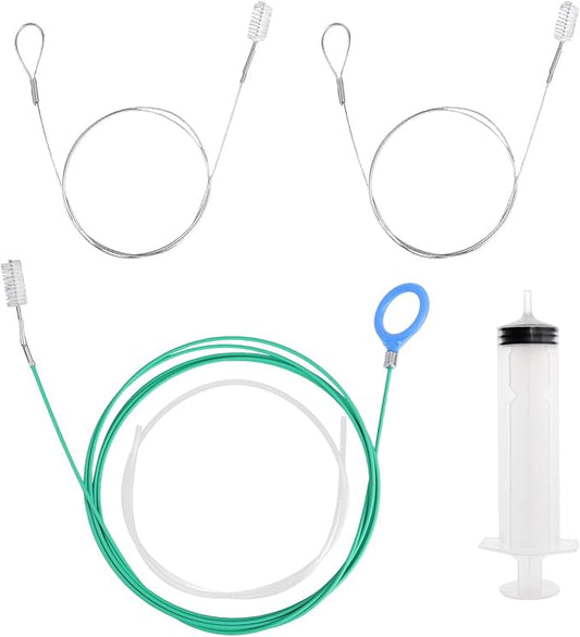 5pcs Sunroof Drain Cleaning Tool Kit, Long Pipe Cleaner with 1 Syringe Hose 2 Clean Brush 1 Syringe for Auto Car Sunroof