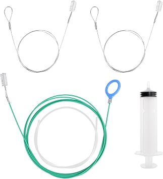 5pcs Sunroof Drain Cleaning Tool Kit, Long Pipe Cleaner with 1 Syringe Hose 2 Clean Brush 1 Syringe for Auto Car Sunroof