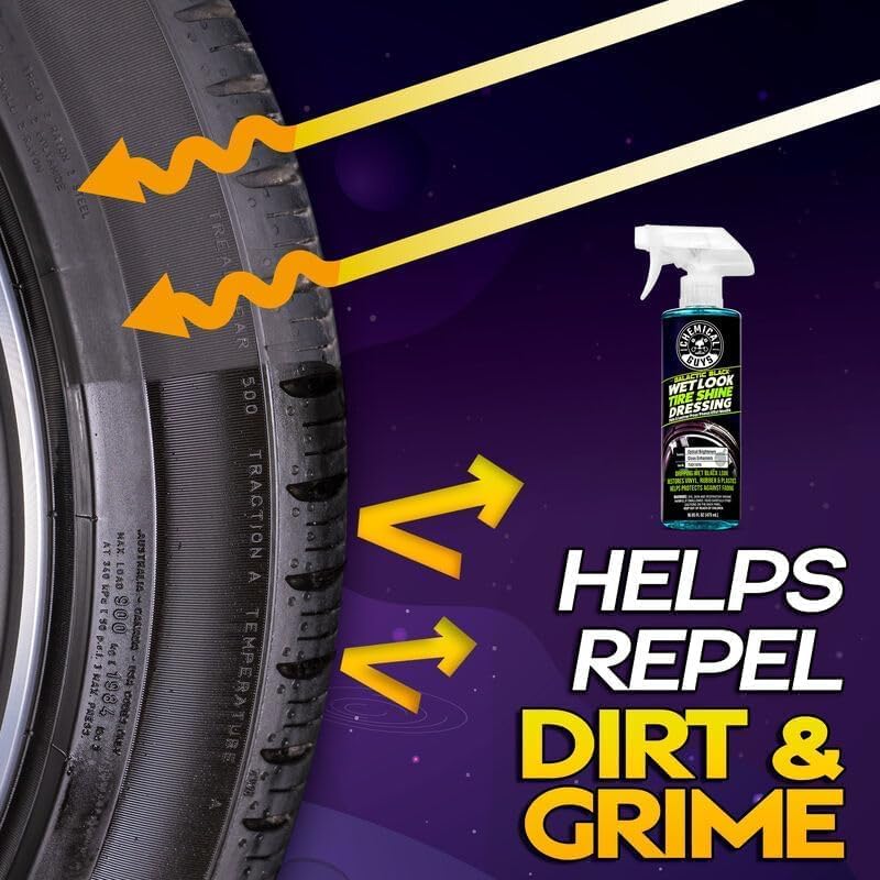 Galactic Black Wet Look Tire Shine Dressing, Black, 32 oz