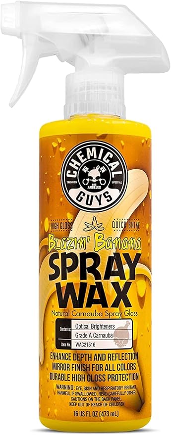 Chemical Guys, Blazin' Banana Carnauba Spray Wax, High Gloss Shine, 16 oz