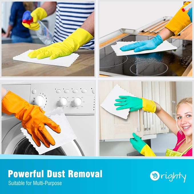 Orighty Microfiber Cleaning Cloth, 5 Pack Highly Absorbent Cleaning Rags, Household Cleaning Supplies, Reusable Lint Free Cloths Microfiber Rag for House, Kitchen, Car Care, 12x11 inch, White
