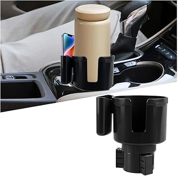 2 in 1 Car Cup Holder Expander with Phone Holder, 2.6"-3.93" Vehicle Cupholder Extender Adapter with Expandable Base, Au