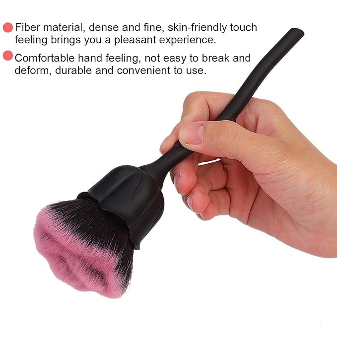 1Pc Dust Brush for Acrylic Nails Acrylic Nail Brush Cleaner Nail Brushes for Cleaning Dust Dip Powder Large Makeup Blush Brush Manicure Brush for Nails Clean Up Nail Art Tools (Black)