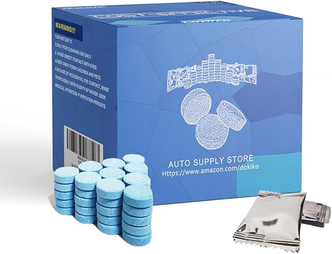 DOKIKO 100 PCS Glass Cleaner Refill,Glass Clean Tablets, Window Clean Refill Tablets, 100 Concentrated Dissolvable,1 Pack Makes 100 * 16 fl oz Spray Effective cleaning