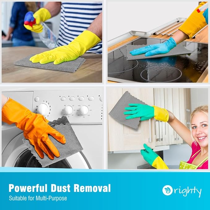 Orighty Microfiber Cleaning Cloth, 800 Pack Highly Absorbent Cleaning Rags, Household Cleaning Supplies, Reusable Microfiber Towels Lint Free Cloths for House, Kitchen, Car Care, 12x11 inch, Grey