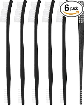 Nanoskin Dual-Purpose Toothbrush-Style Detail Brushes, 6-Pack - Precision Nylon Bristles for Automotive Cleaning, Ergono