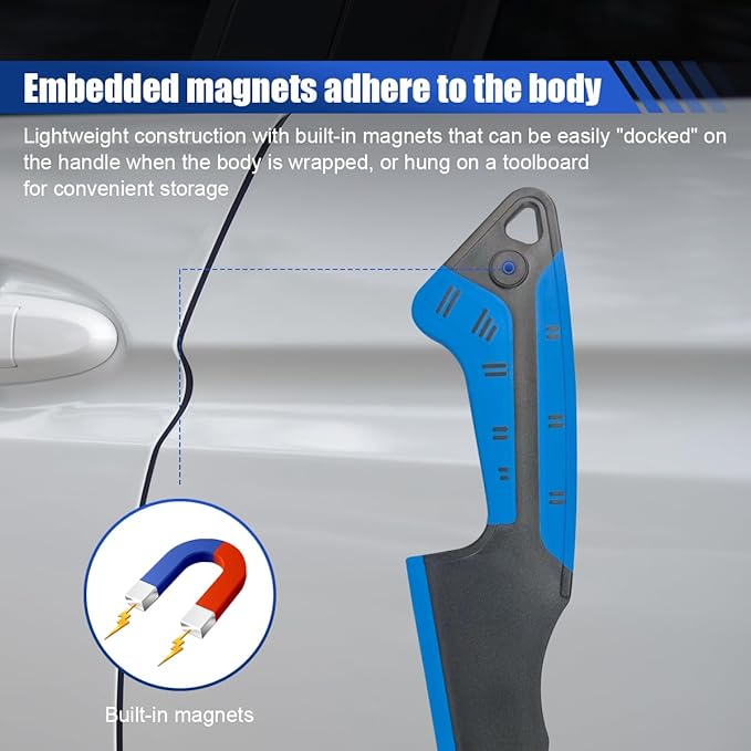 Car Window Tint Squeegee with Magnetic Rubber Blade – Heavy-Duty Tinting Application Tools for Car Vinyl Wrap, Window Film Installation&Glass Cleaning – Universal Water Removal Scraper (1PC)