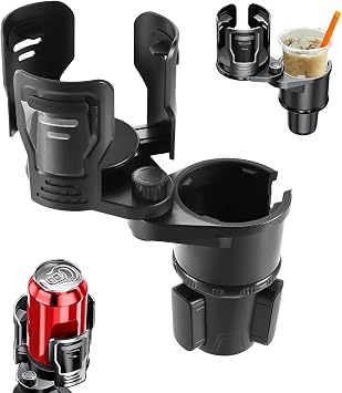 Car Cup Holder Expander, 2 in 1 Cup Holder for Large Bottles Drinks