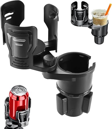 Car Cup Holder Expander, 2 in 1 Cup Holder for Large Bottles Drinks