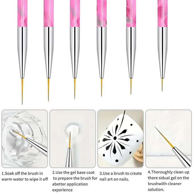 28Pcs Pink Nail Art Brush Set, Manicure Tool Kit with Acrylic Nail Brush, Builder Gel Brushes, Cuticle Brush, Dust Brush, Dotting & Liner Tool for Acrylic Powder Application, Sculpting & Cleaning