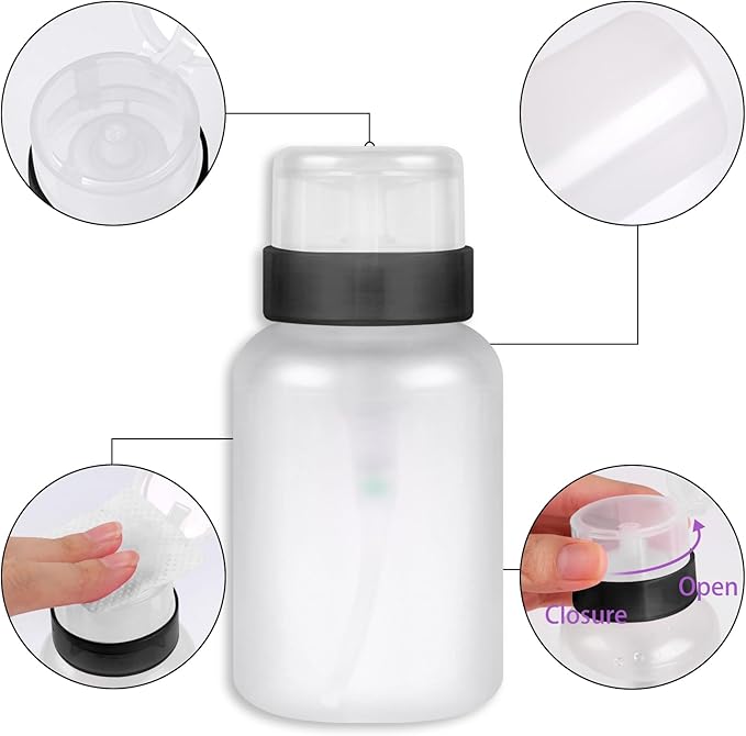 200pcs Nail Cotton Pads, 1 Pull-Off Pump-Style Bottle Suitable for Nail Care Wipes, Nail Cleaning Pads, Mascara Extension Glue Cleaning Wipes, and Nail Care Product Sets (White)