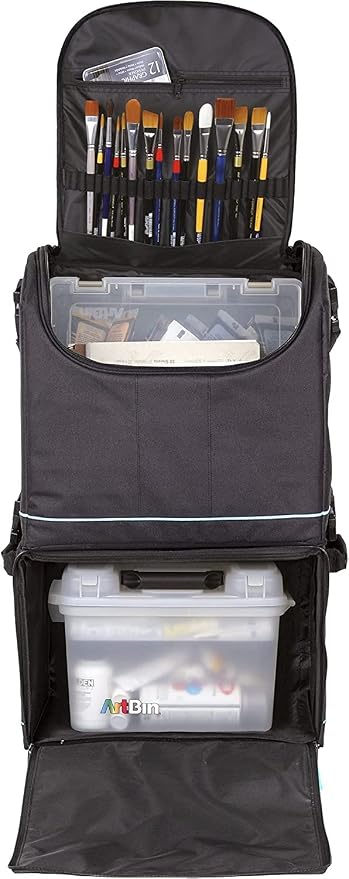 ArtBin 6922SP Tote Express Rolling Portable Art Craft & Sewing Storage Organizer Bag with Wheels-Fits Sewing Machine, 0,