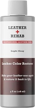 Leather Color Restorer - Light Gray - Repair Couch, Car Seat, Furniture, Sofa, Purse and Vinyl - 4 oz.