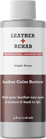 Leather Color Restorer - Light Gray - Repair Couch, Car Seat, Furniture, Sofa, Purse and Vinyl - 4 oz.