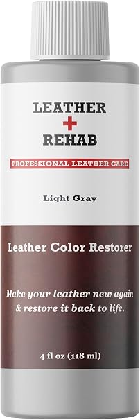 Leather Color Restorer - Light Gray - Repair Couch, Car Seat, Furniture, Sofa, Purse and Vinyl - 4 oz.