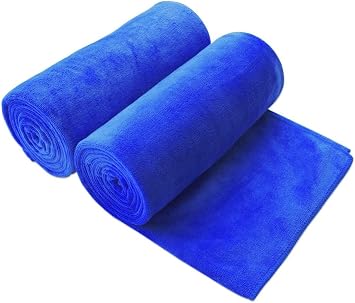 JML Microfiber Bath Sheet Towels Set, 2 Pack, 40" x 80", Dark Blue