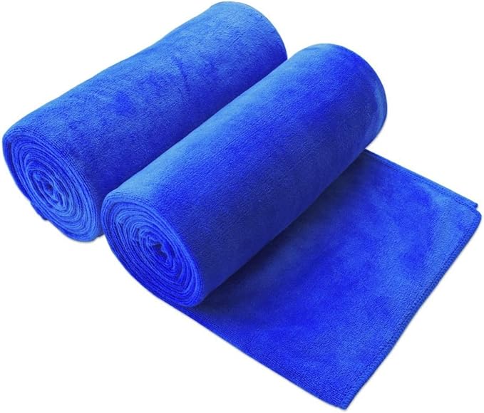 JML Microfiber Bath Sheet Towels Set, 2 Pack, 40" x 80", Dark Blue