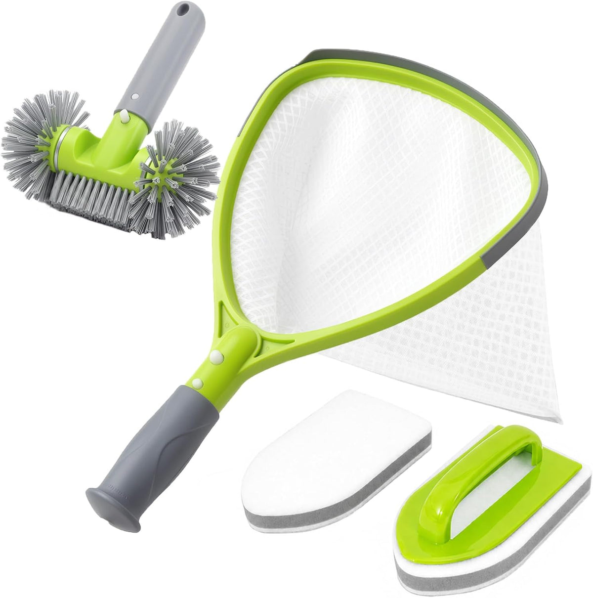 Spa & Hot Tub Cleaning Kit with Fine Mesh Skimmer, 3-Piece, Green