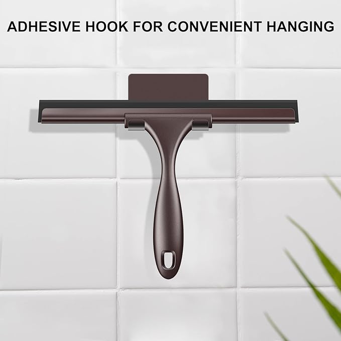 SetSail Shower Squeegee for Glass Doors All-Purpose Squeegee for Shower Glass Door Stainless Steel Window Squeegee with Hook for Car Windshield, 12 Inches