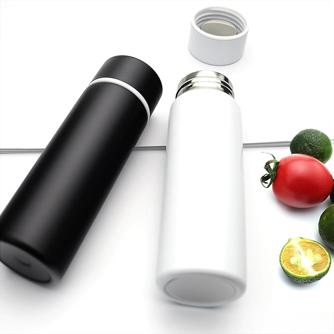 Cute Small Water Bottle, 4.4 Fl. Oz, Pack of 2, Mini Slim Flask for Kids, Portable Skinny Purse Water Bottle, Vacuum Insulated Reusable Leak Proof Stainless Steel Cup