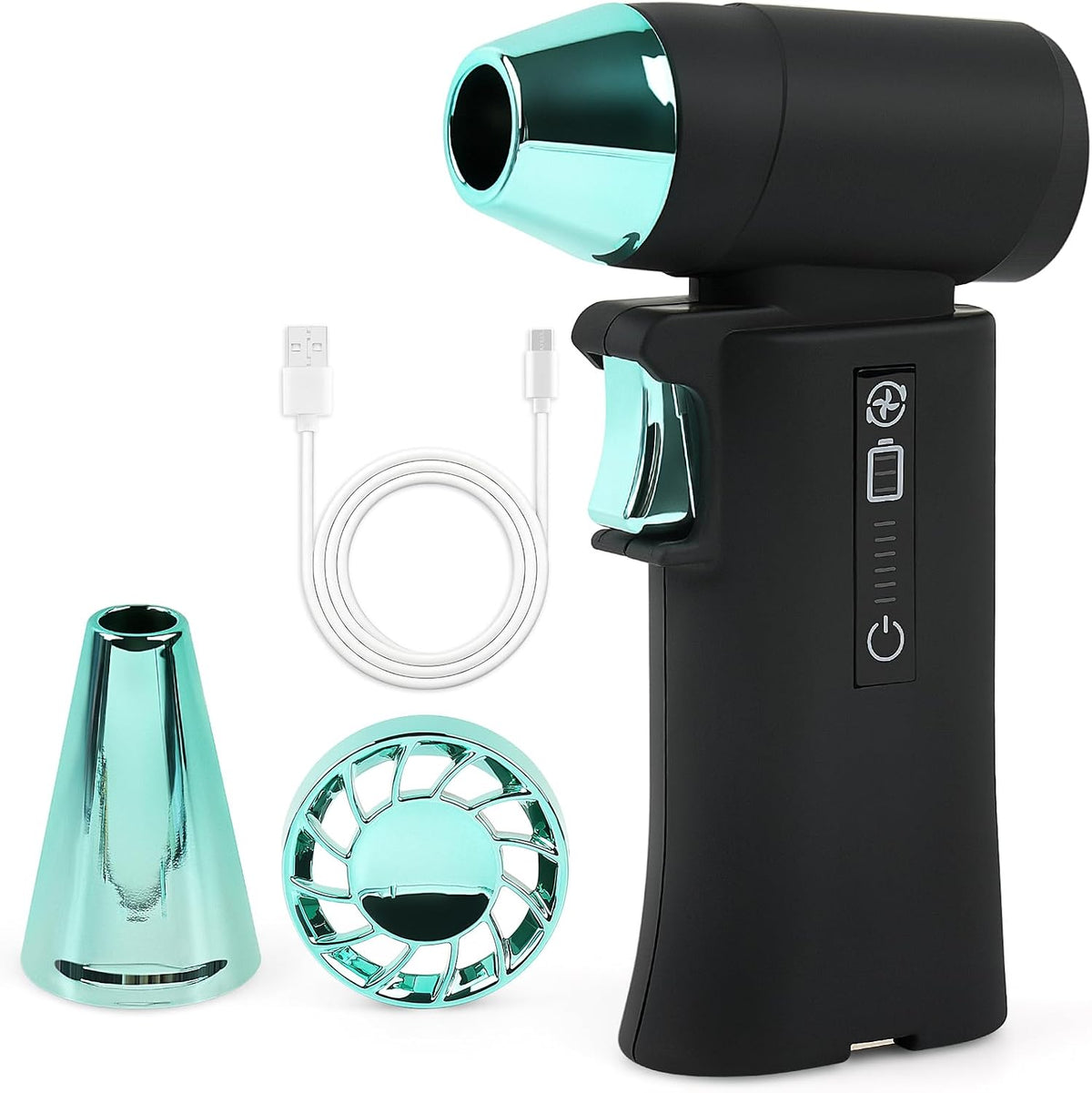 130000RPM Rechargeable Mini Air Blower & Vacuum with 3 Nozzles