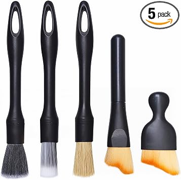 5PCS Car Detailing Brush Set for Cleaning Interior or Exterior, Includes Coarse, Medium, and Fine Detailing Brushes, Dus
