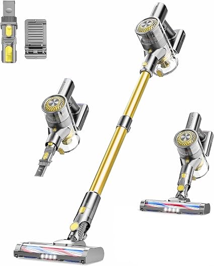 Cordless Vacuum Cleaner, 6 in 1 Lightweight Stick Vacuum with Rechargeable Battery, Handheld Conversion, LED Headlights 
