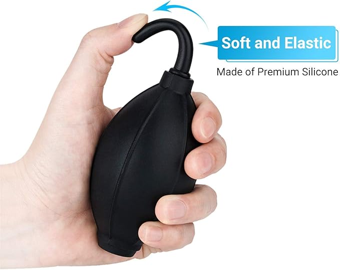 Soft Tip Silicone Super Air Blower Blaster Pump Dust Cleaner Include Micro Fiber Cleaning Cloth, Bulb Blower for Digital SLR Lens Sensor LCD Screens Musical Instruments Keyboards Telescope Filters