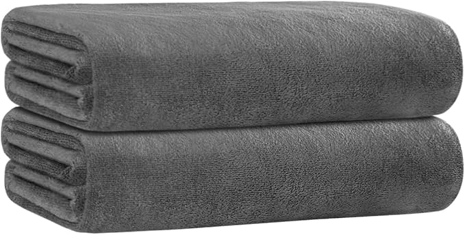 JML Microfiber Bath Towel,Lightweight, 1.5 lbs, 30x60 Inches, Set of 2