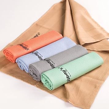 Ilbay's Microfiber Cleaning Cloth Set of 5, 16''x26'' Microfiber Cleaning Towel with 5 Color, Assorted Car Polishing, Wi