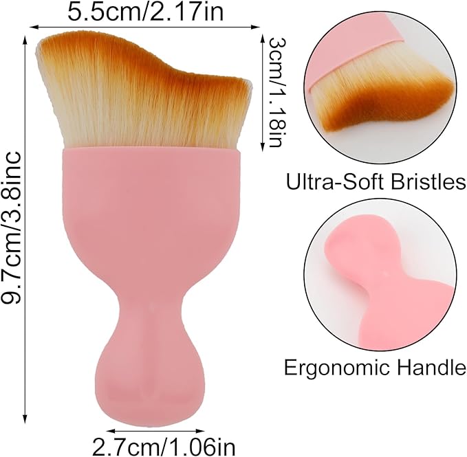 Car Detailing Brush, Soft Bristle Cleaning Brush, Scratch-Free Auto Duster Tool for Dashboard, Air Vents, Leather & Interior Cleaning (Pink&Brown with Cap)