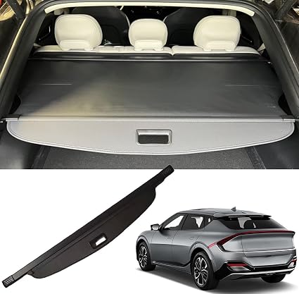 kaungka Cargo Cover Retractable Compatible with 2022 Kia EV6 Black Trunk Shielding Shade