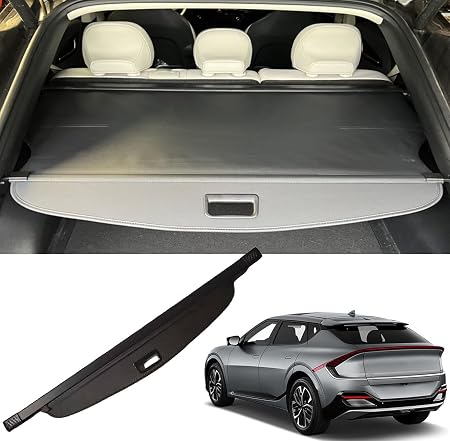 kaungka Cargo Cover Retractable Compatible with 2022 Kia EV6 Black Trunk Shielding Shade