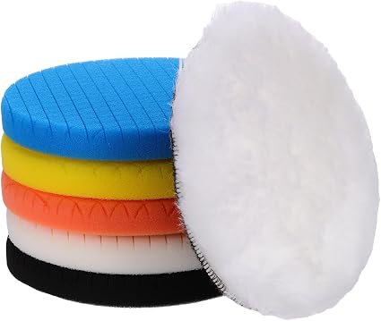 6PCS Buffing Polishing Pads 180mm Cutting Polishing Pad Kit