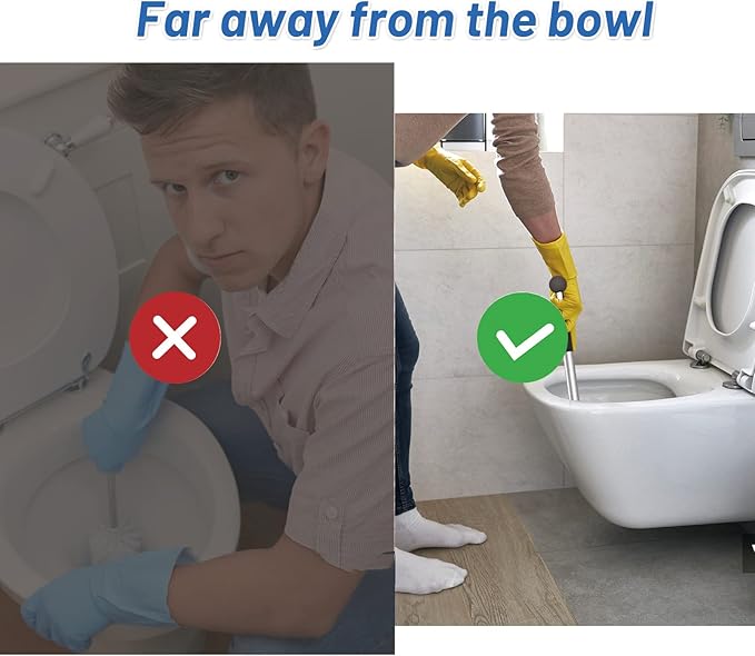 YINGMORE Pumice Stone Toilet Bowl Cleaner Toilet Deep Cleaning,Bathroom Cleaner Brush with Long Handle for Remove Hard Water Stains with Toilet Handle+ Pumice Stones