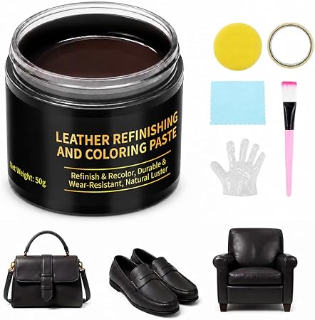 Leather Repair Paste, 50g Leather Recoloring Balm，Dark Brown