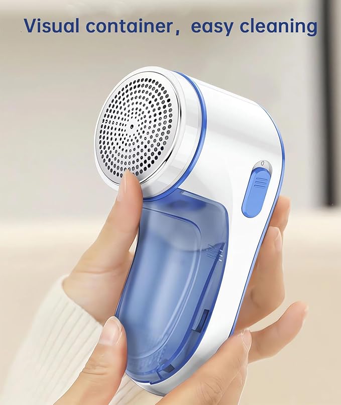 Fabric Shaver Rechargeable, Electric Lint Remover for Clothes & Furniture, Sweater Shaver & Pilling Remover, Depiller with 2 Extra Blades Included, Lint Shaver for Clothing - USB Charge